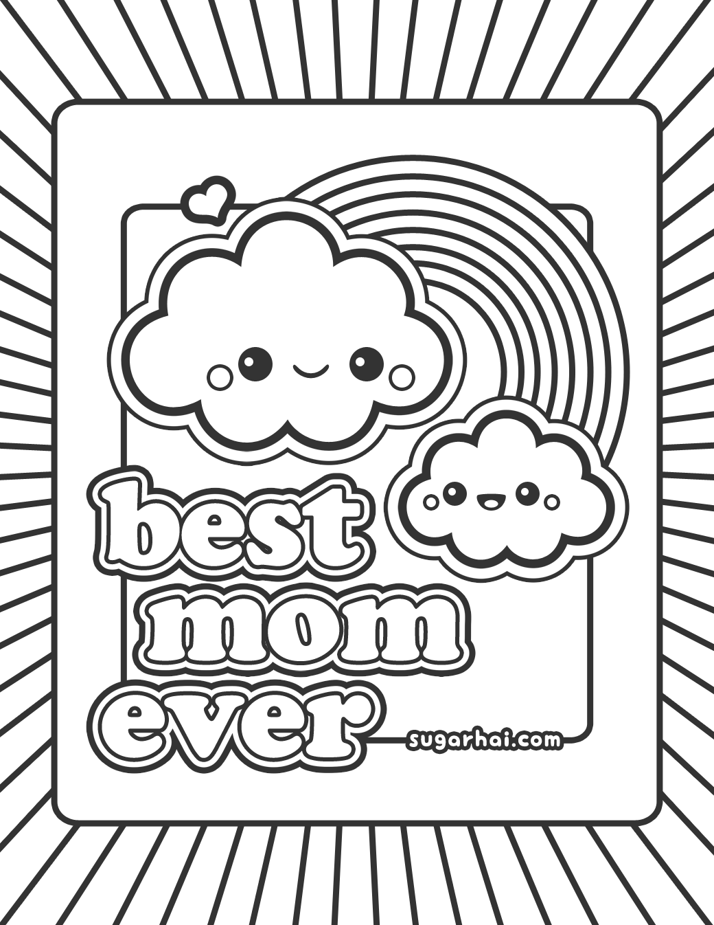 1040x1346 Free Best Mom Ever Coloring Page Cloud, Embroidery And Needlecrafts