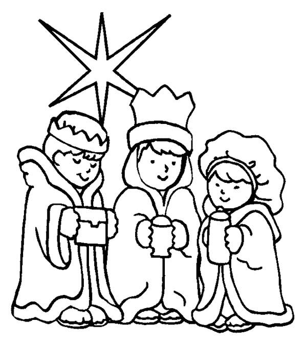 600x670 Three Kings And Star Of Bethlehem Coloring Pages Batch Coloring
