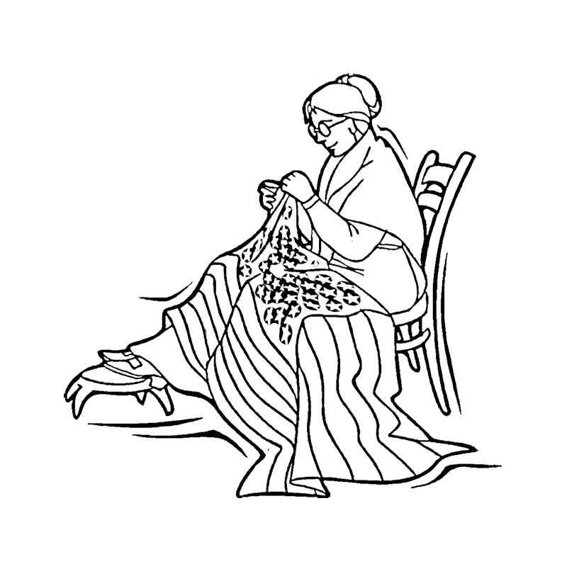 800x827 Betsy Ross Coloring Page