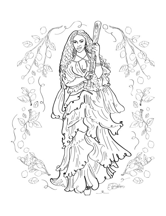 570x738 Beyonce Lemonade Adult Coloring Sheet Printable Art Print