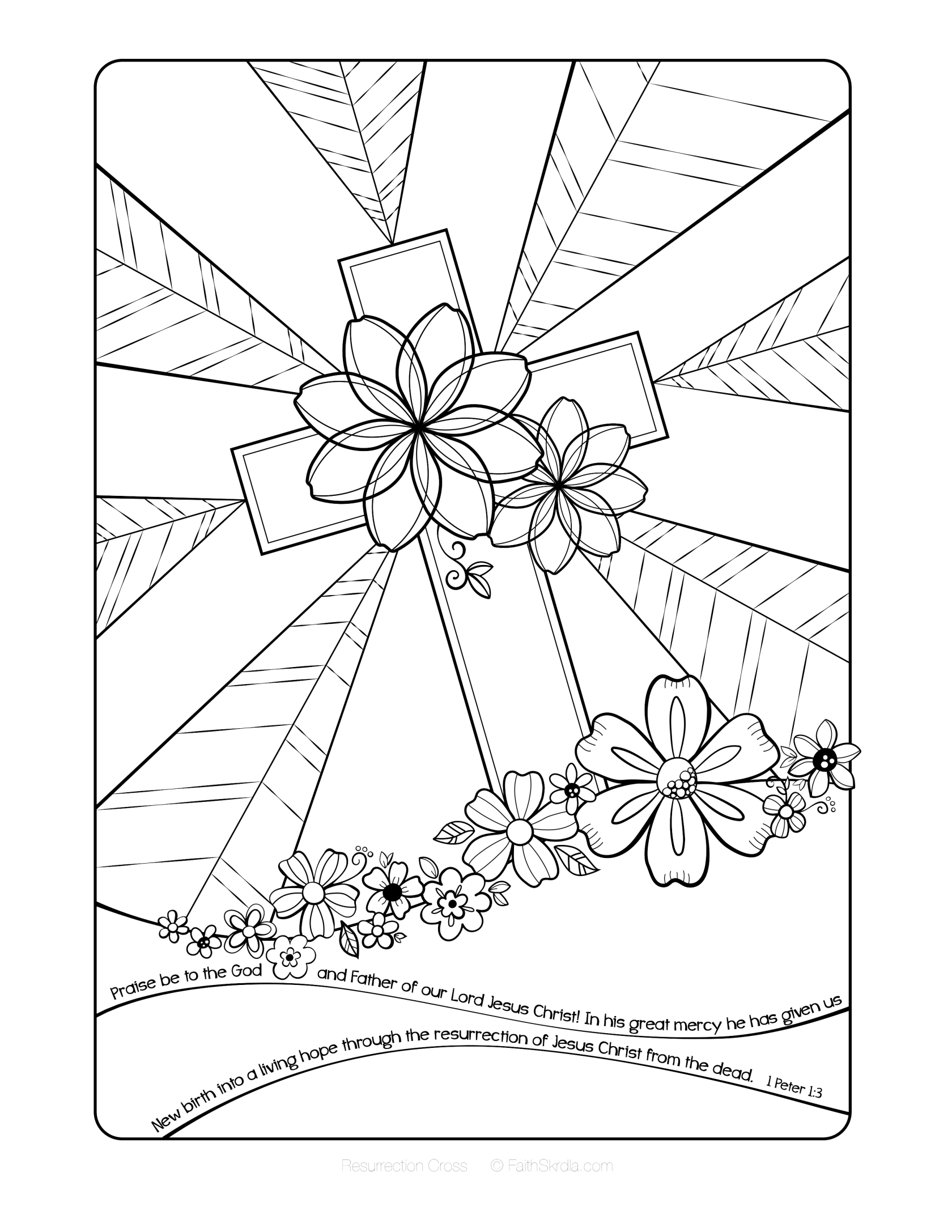1680x2174 Free Easter Adult Coloring Page