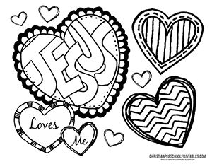 300x232 Wondrous Jesus Loves Me Printable Coloring Pages Valentine S Day