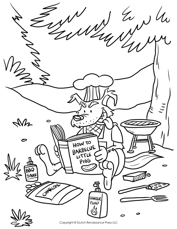 600x776 Big Bad Wolf Coloring Page The Three Little Pigs