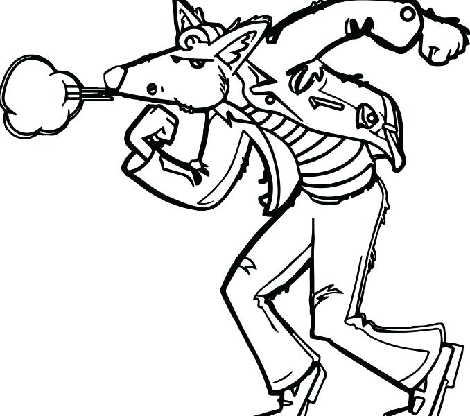 678x600 Spectacular Various Big Bad Wolf Coloring Page Print For Line