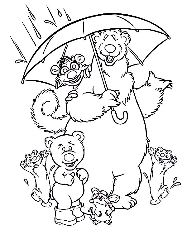 600x754 Bear Inthe Big Blue House And Friends Under The Rain Coloring