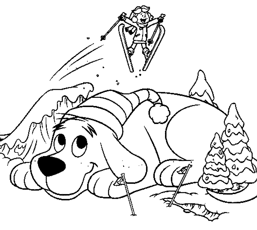 1000x896 Christmas Clifford Coloring Pages For The Big Red Dog