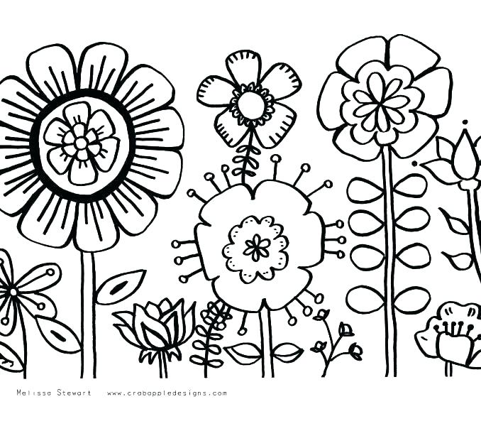 678x600 Free Printable Flower Coloring Pages For Adults As Well As Big