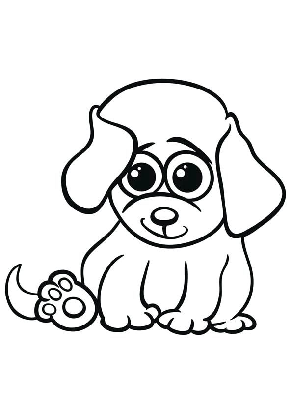 595x842 Coloring Pages Of Puppies To Print Big Eyed Puppy Coloring Pages