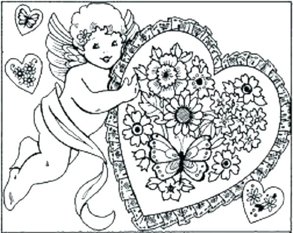 600x476 Valentine Card Coloring Pages Valentine Card Coloring Pages Cupid