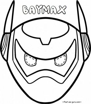 295x338 Printable Big Hero Baymax Armor Mask Coloring Pages Cut Out