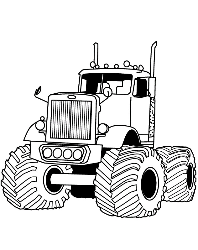 632x798 Big Rig Auto Monster Truck Coloring Page