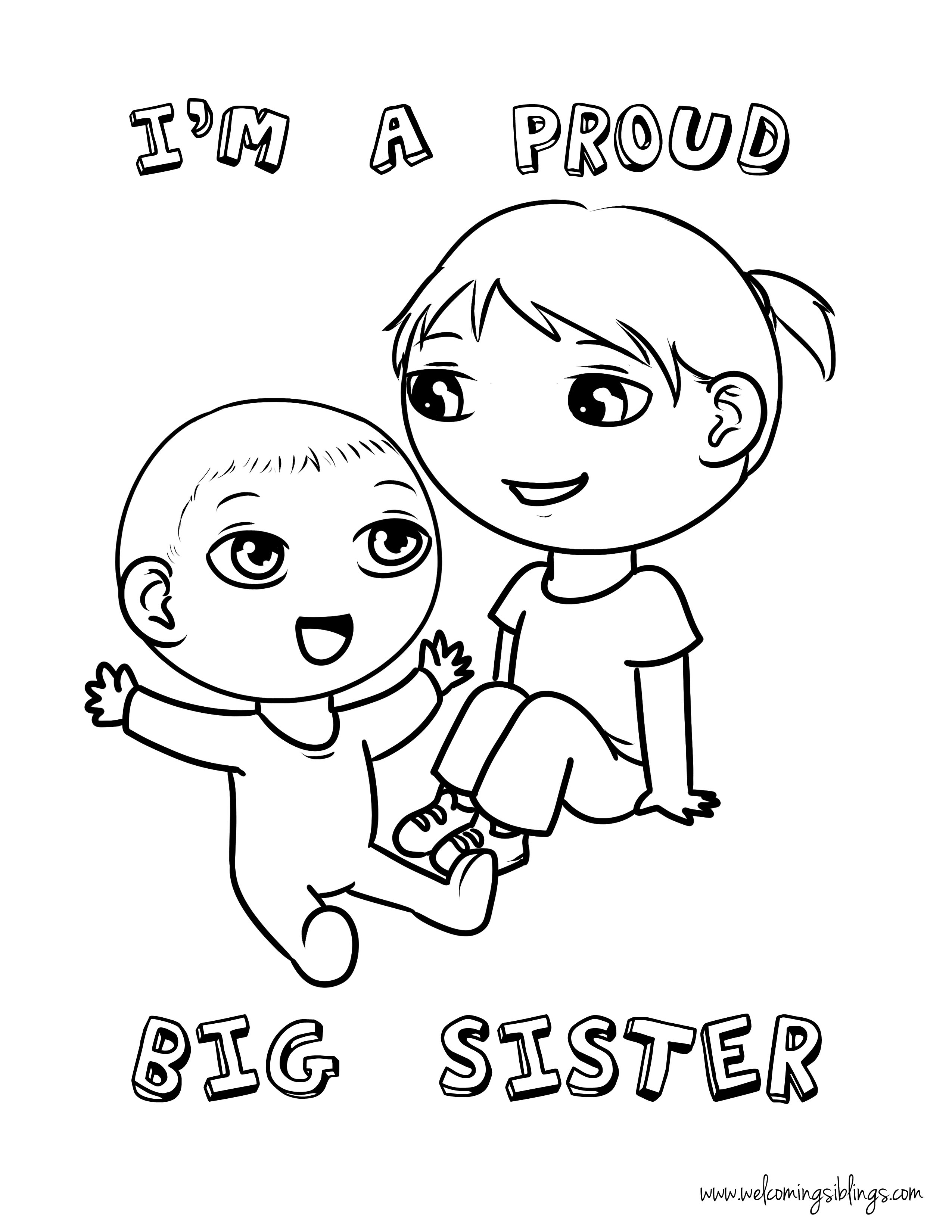 2550x3300 Big Sister Coloring Pages Free Page Welcoming