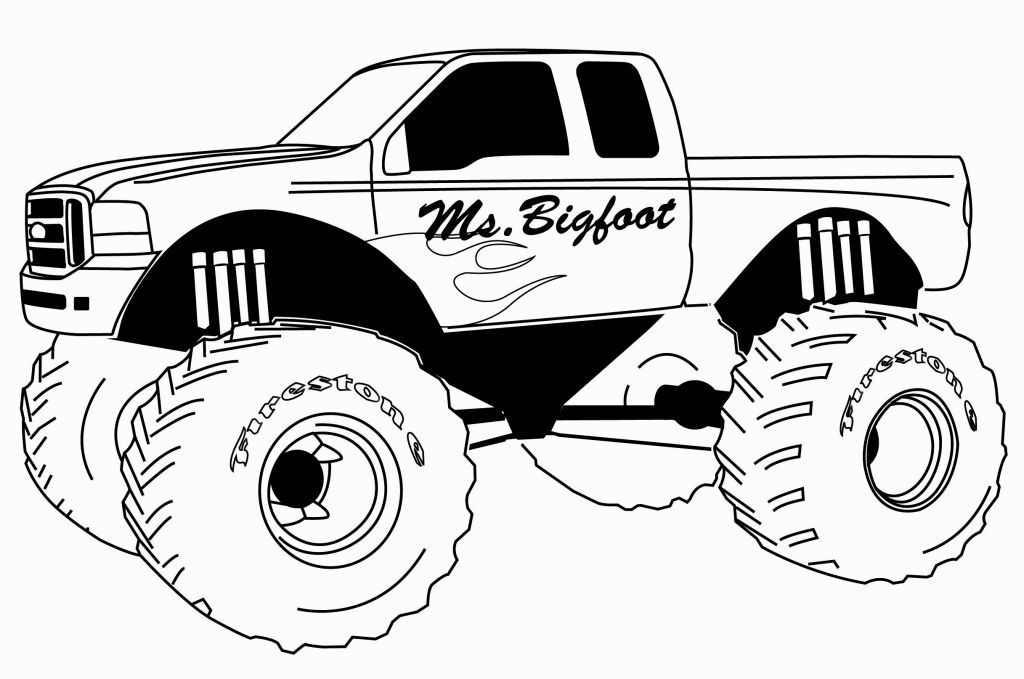 1024x679 Monster Truck Coloring Page Coloring Pages Monster