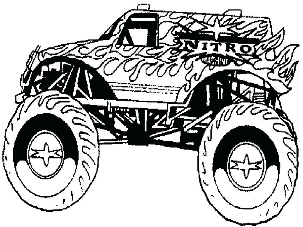 1024x768 Printable Coloring Bigfoot Monster Truck Coloring Pages Free