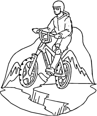 401x480 Mountain Biking With Bicycle Safety Also Bike Helmet Coloring Page