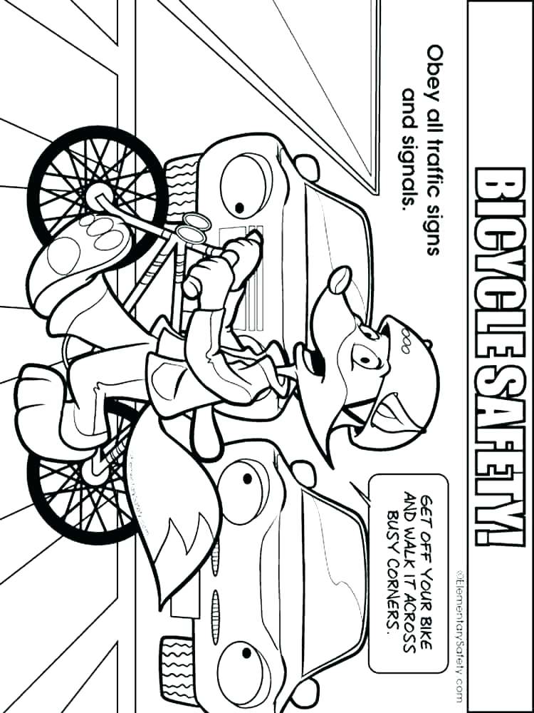 750x1000 Bicycle Safety Coloring Sheets Bike Safety Coloring Pages
