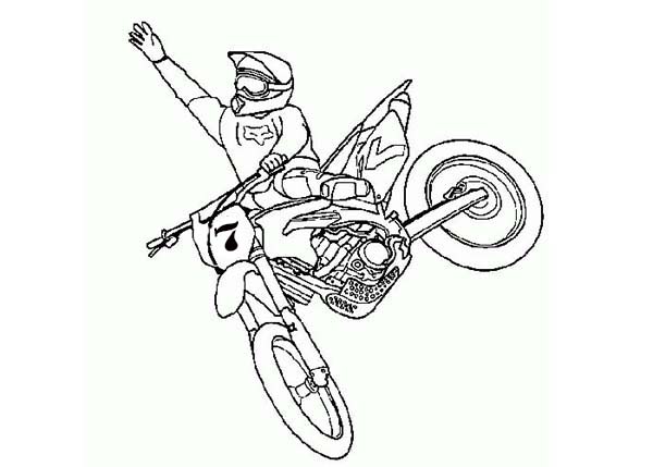 600x429 Dirt Bike, Dirt Bike Rider Jump High Coloring Page Cycles
