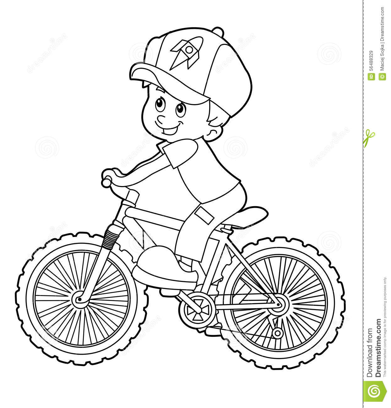 1245x1300 Girl Rides A Bicycle Coloring Page For Kids Spring Pages