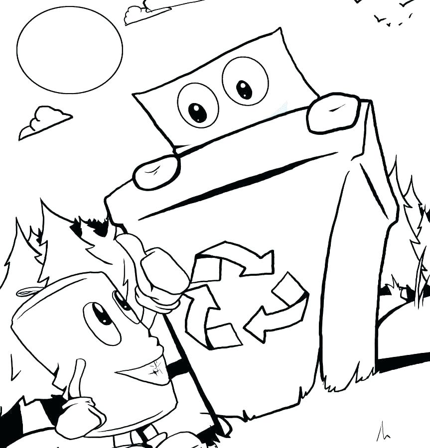 863x900 Recycling Coloring Page Recycling Recycling Bin Coloring Pages