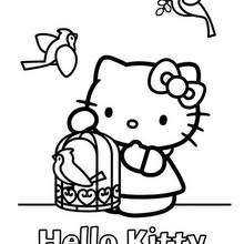 220x220 Hello Kitty With A Bird Coloring Pages