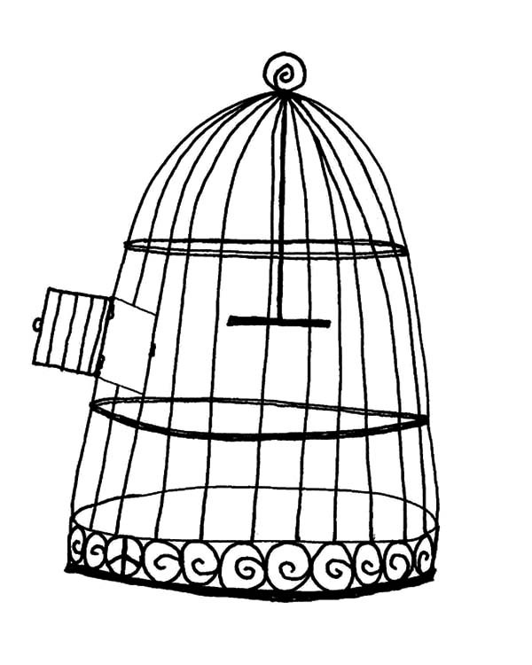 600x750 Bird Cage Coloring Pages For Kids Best Place To Color
