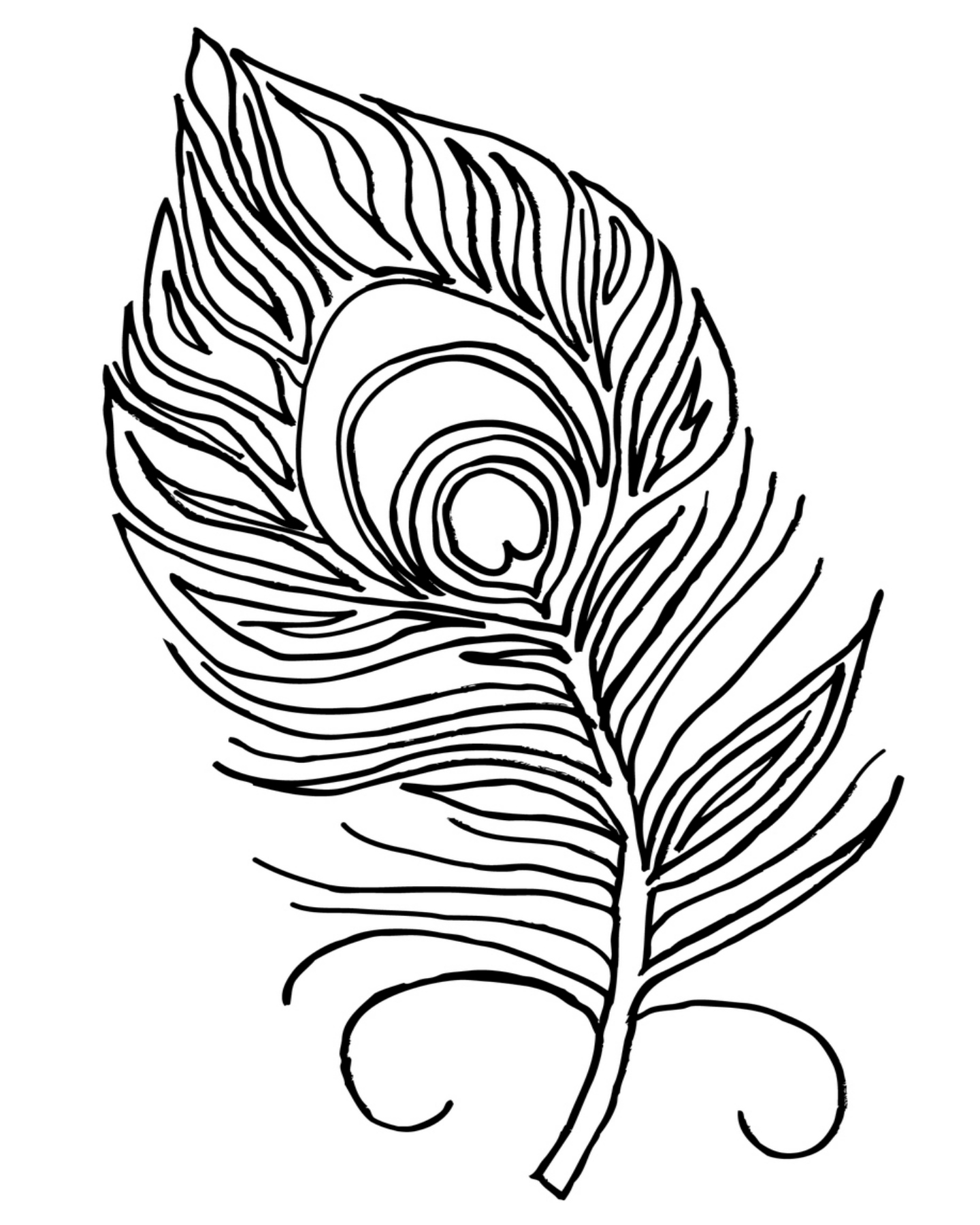 1440x1800 Coloring Pages Boho Feathers Bird Feather Types Printable Page