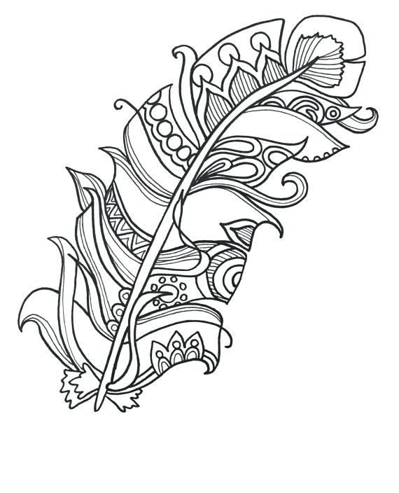 570x704 Feather Coloring Pages