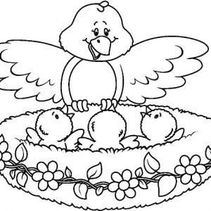 300x300 Bird Family Live In Bird Nest Coloring Pages Best Place To Color