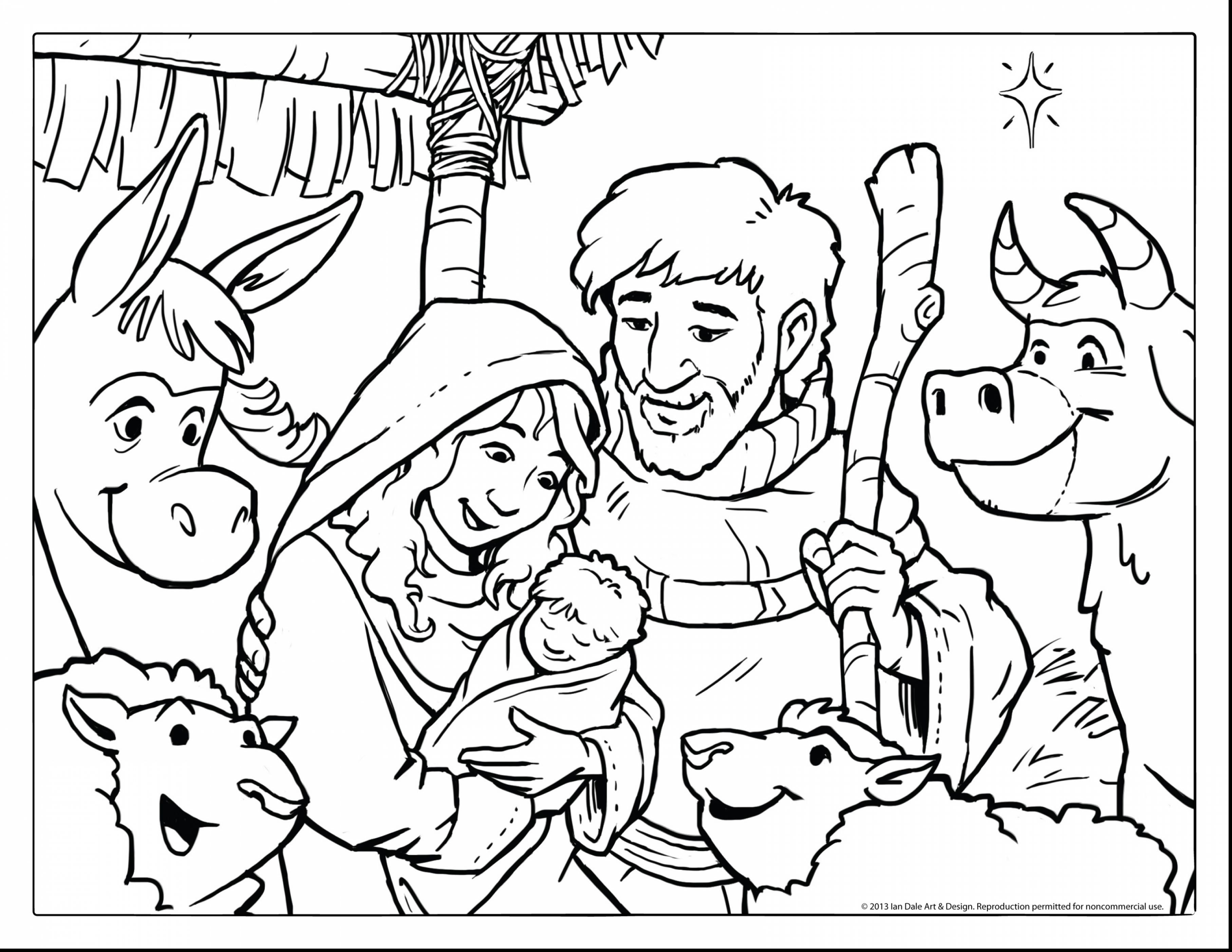 Birth Of Jesus Coloring Page Free - Free Printable Templates