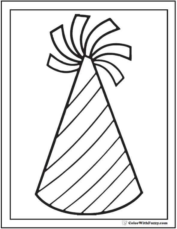 590x762 Birthday Hat Coloring Page