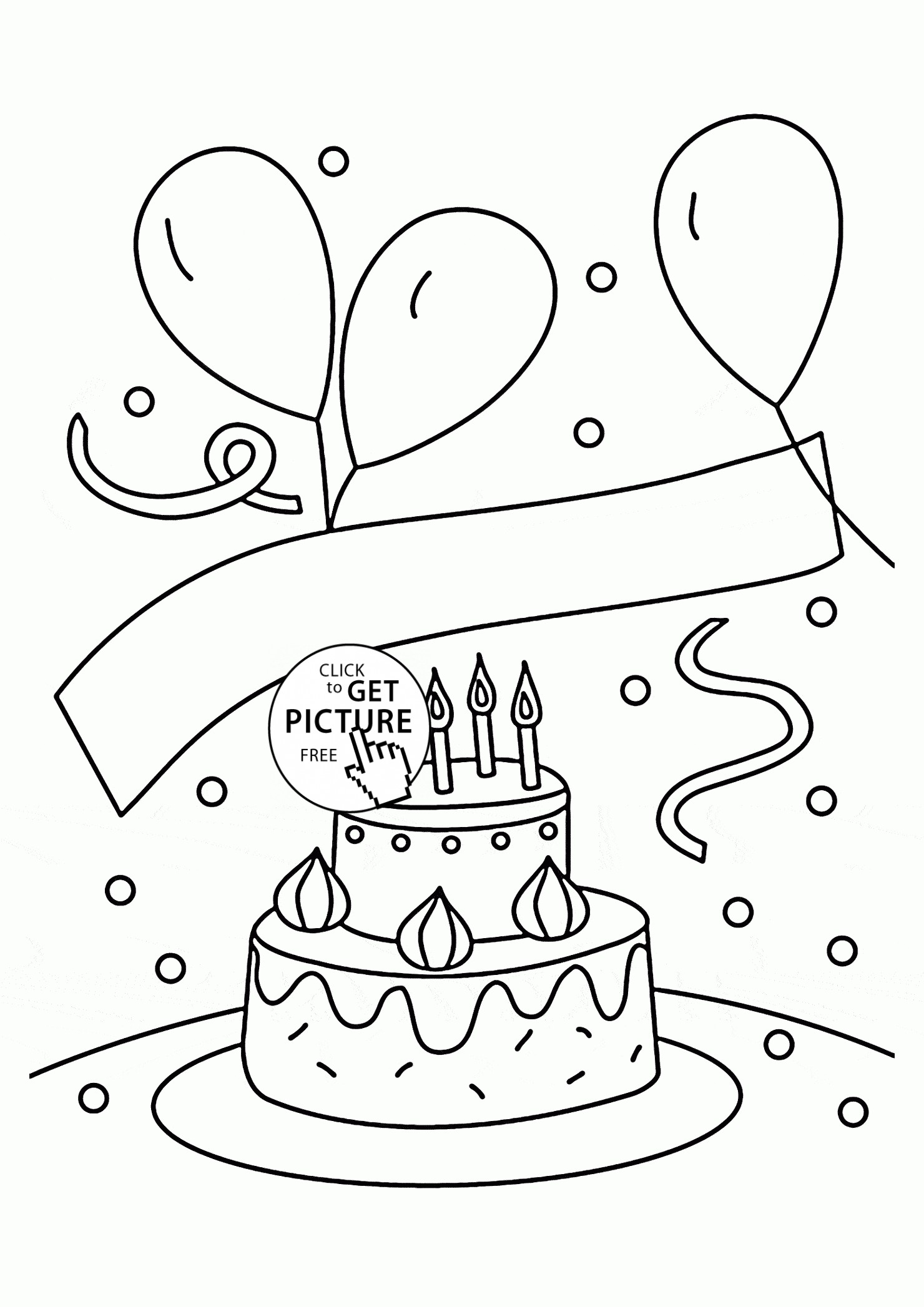 1480x2094 Coloring Pictures Of Birthday Balloons Best Of Birthday Cake