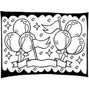 300x300 Six Balloons Coloring Page