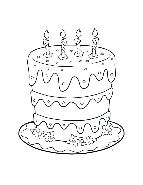 580x750 Cake Coloring Pages Awesome Birthday Cake Coloring Page Best