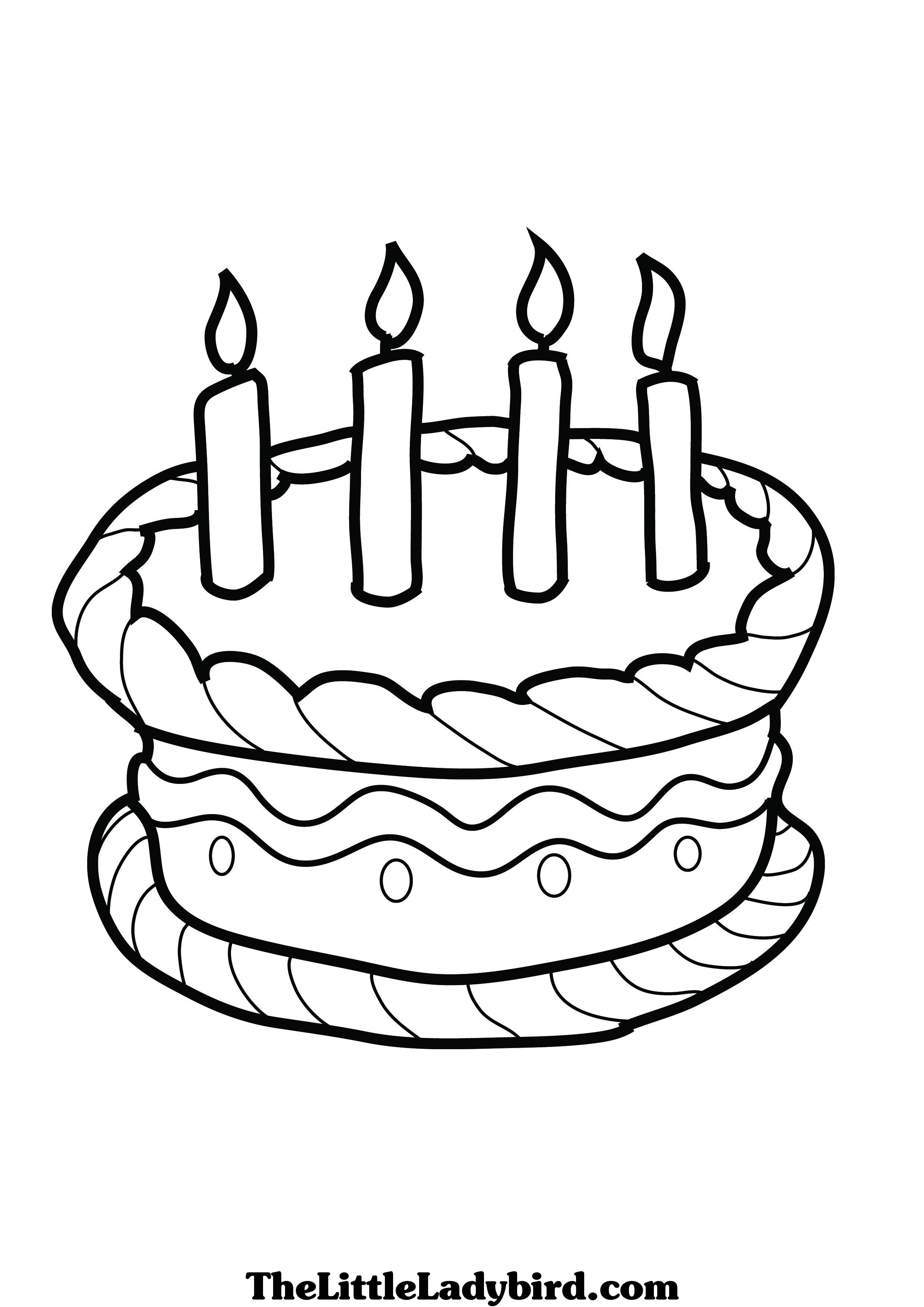 2480x3508 Birthday Cake Coloring Pages Free Gallery