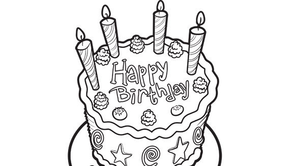 580x326 Birthday Cake Coloring Pages Printable Best Happy Birthday Wishes
