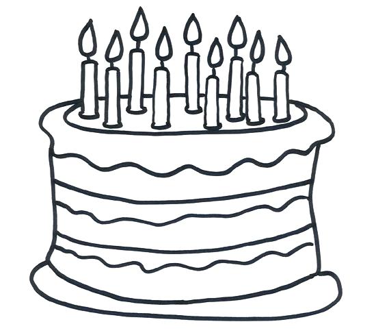 550x489 Birthday Cake Pictures To Color Happy Birthday Cake Coloring Pages