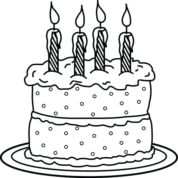 Birthday Cake Coloring Page Printable at GetDrawings | Free download