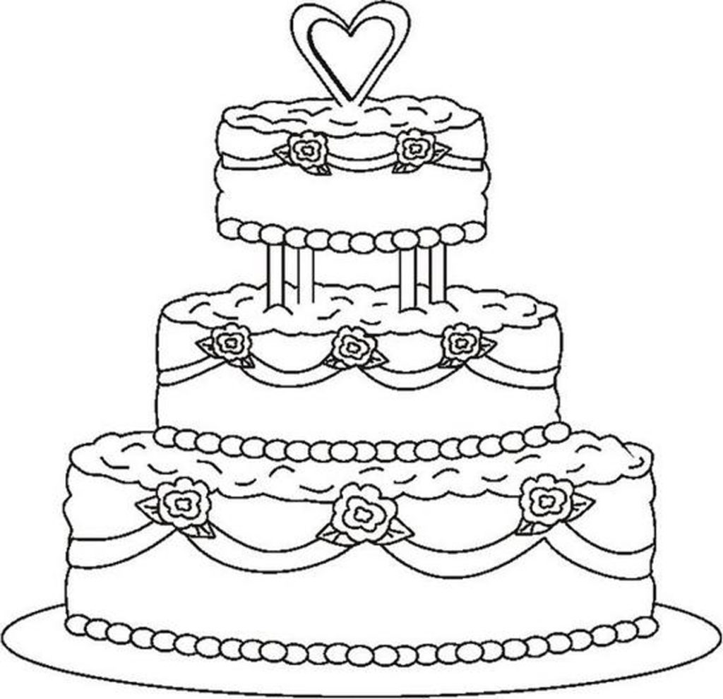 1024x990 Birthday Cake Coloring Page