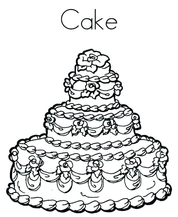 618x754 Birthday Cake Coloring Page Outstanding Birthday Cake Coloring
