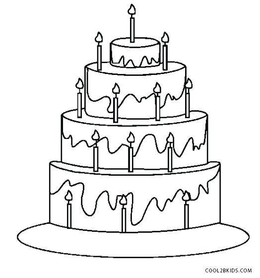524x560 Coloring Page Cake Decorating Birthday Pages On Birthday Cake