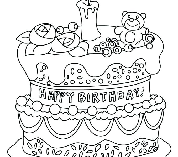 Birthday Cake Coloring Pages Preschool at GetDrawings | Free download