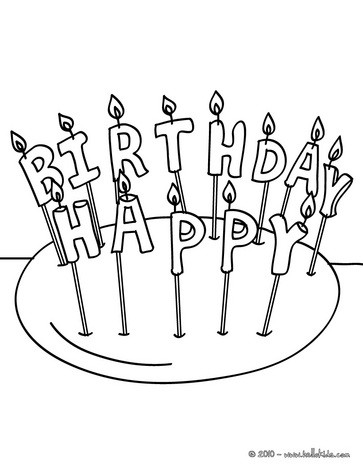 363x470 Birthday Candle Years Coloring Pages