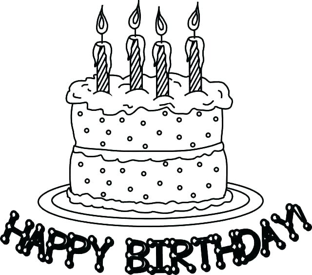 640x563 Coloring Pages Of Birthday Cakes Coloring Page Birthday Cake Cake