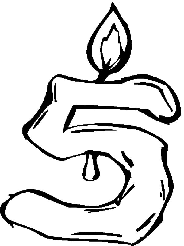 600x800 Number Five Birthday Candle Coloring Pages