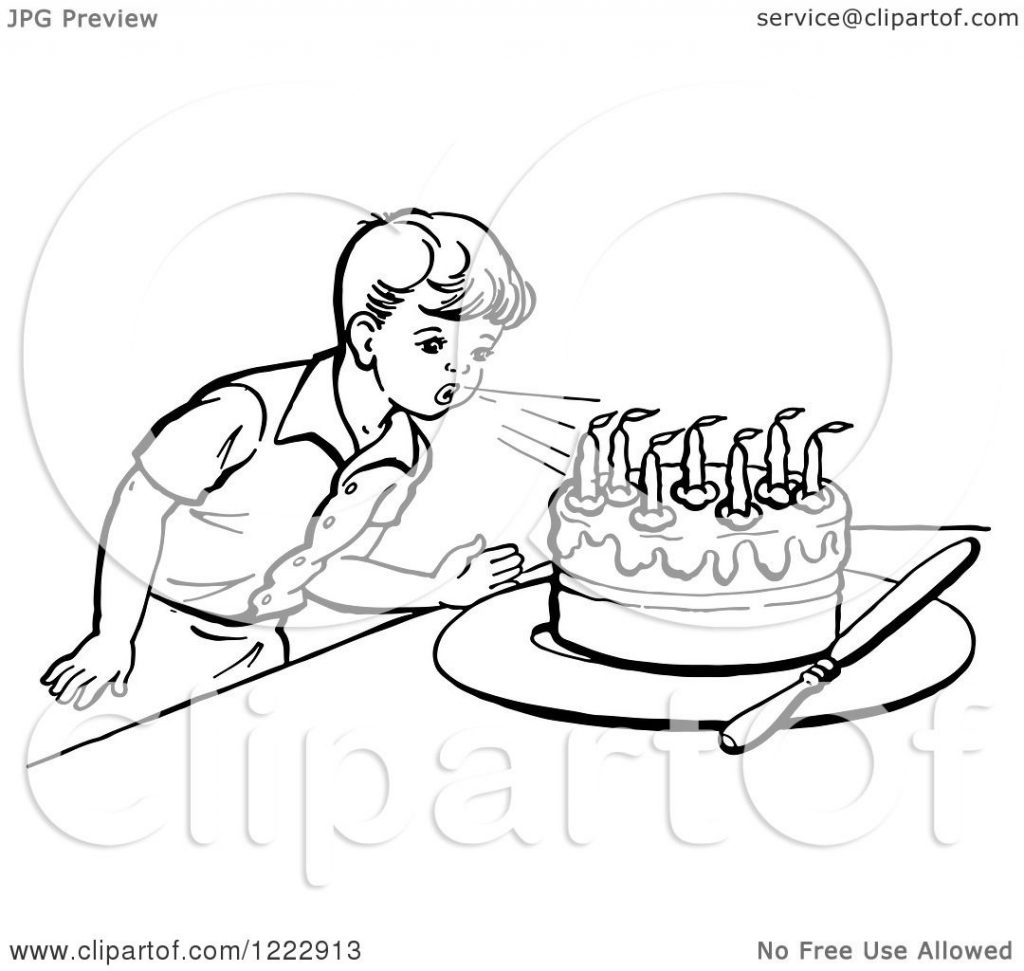1024x971 Stunning Blowing Candles Coloring Page For Kids Free Sheets