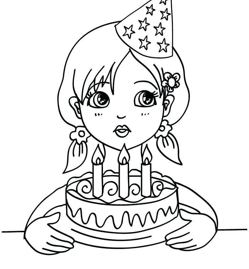 832x900 Birthday Candle Coloring Page