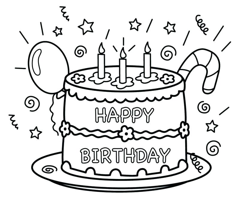 808x659 Good Birthday Coloring Pages For Kids Or Happy Card Best