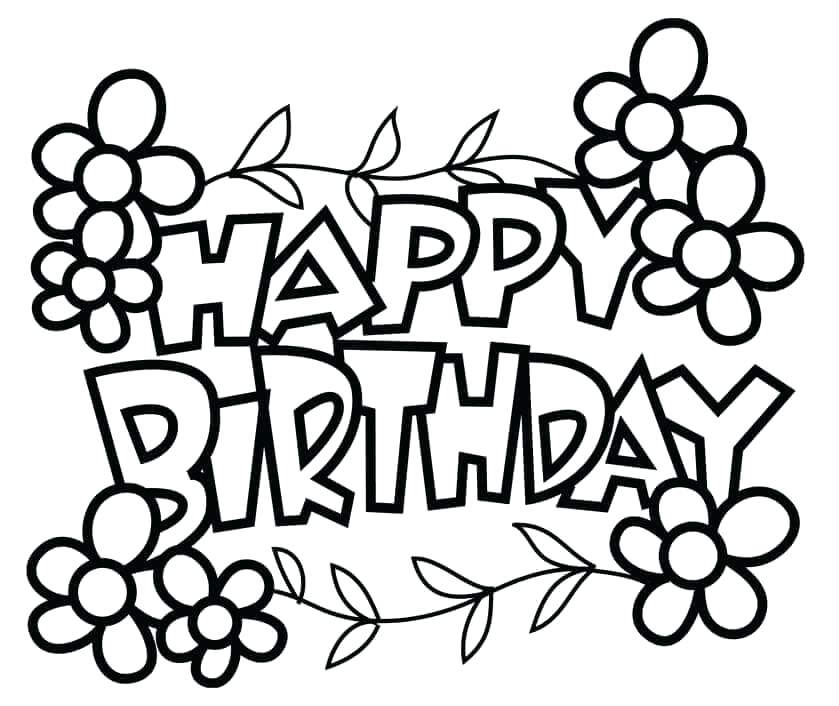 839x706 Free Printable Happy Birthday Coloring Pages Birthday Coloring