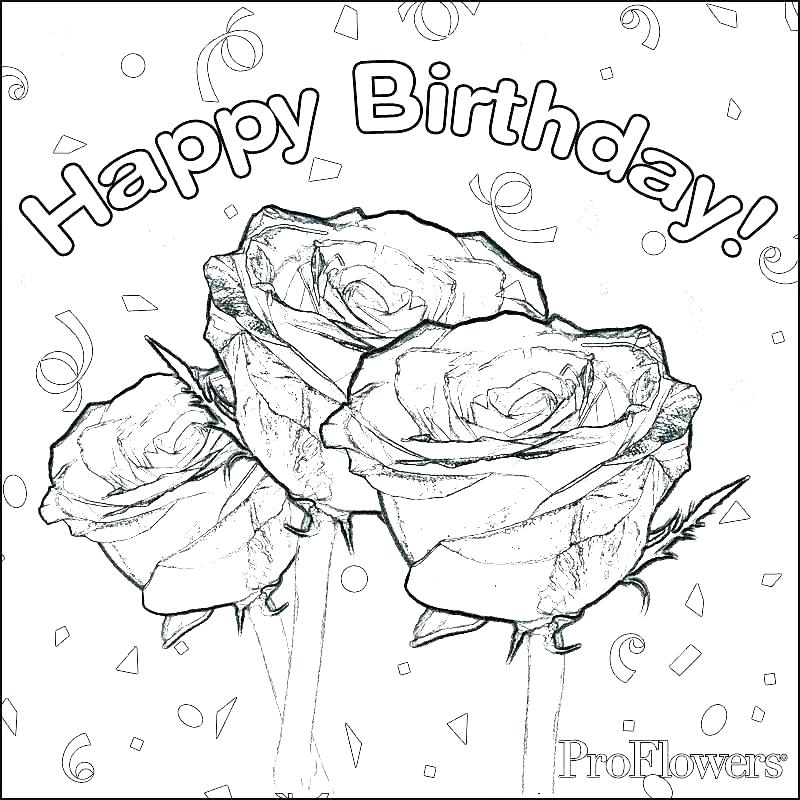 800x800 Good Birthday Coloring Pages For Kids Or Printable Happy Free