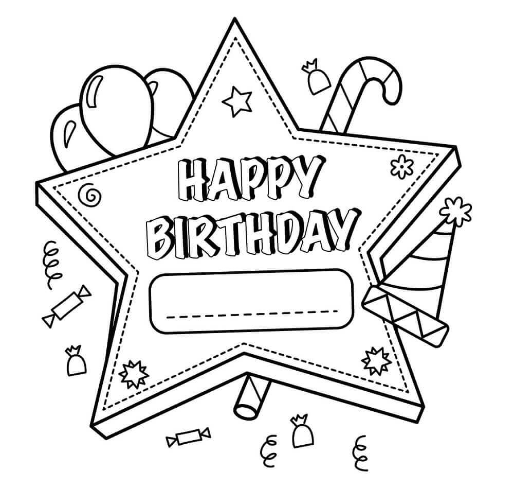 1000x948 Free Printable Happy Birthday Coloring Pages